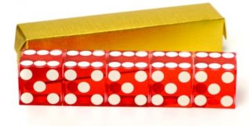 Flush Spots Casino Dice: 3/4 in., High Polish, Razor Edge, Red (Stick of 5)